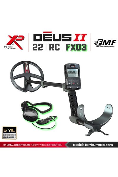 XP Deus 2 Dedektör - 22,5cm FMF Başlık, Ana Kontrol Ünitesi, FX03 Kulaklık