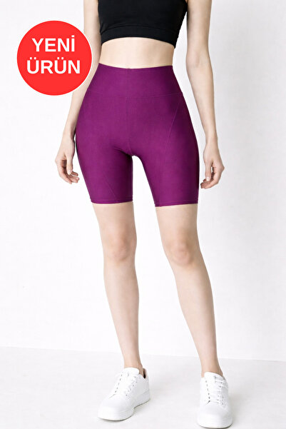 soft&basic سروال قصير نسائي من قماش إنترلوك عالي الخصر مقاس كبير T يبرز انحنا...