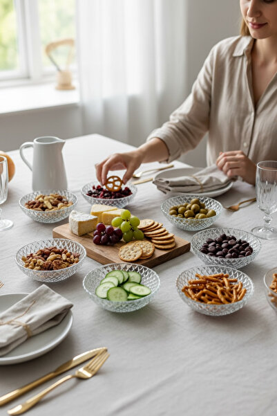 Bereketli Store 6’lı Sunum Tabağı 14 cm – Yuvarlak Sunum Tabağı Seti, Sofra v...