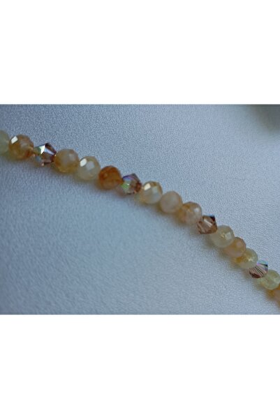 OEM Bracelet with 6mm faceted spherical Citrine and 6mm Preciosa biconical beads