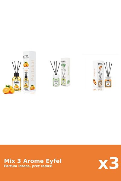 Eyfel Set 3 Mix Eyfel: 1x Iasomie, 1x Piersica, 1x Portocala