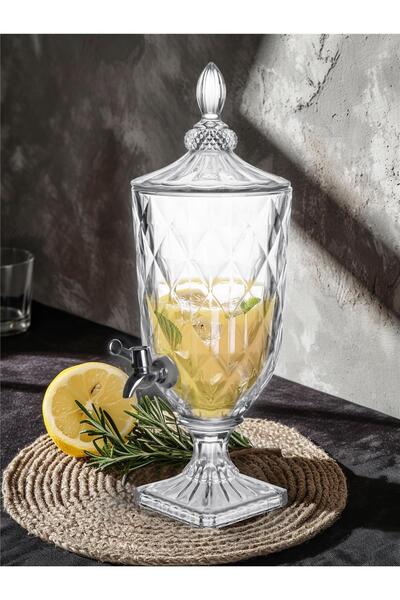 Paçi VİTRELLA 3000 ML Cam Şerbetlik – Musluklu Cam Meşrubat & Limonata Dispen...