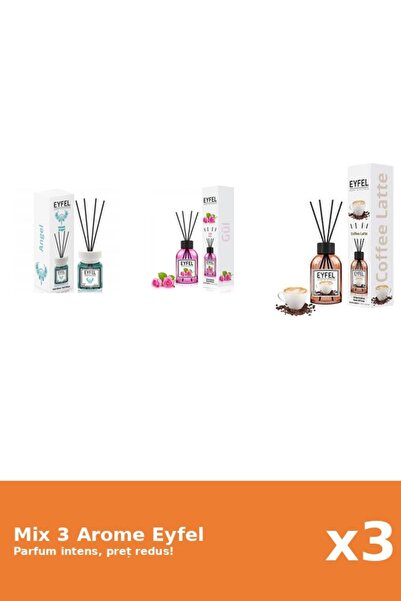 Eyfel Set 3 Mix Eyfel: 1x Angel, 1x Cafea, 1x Trandafir