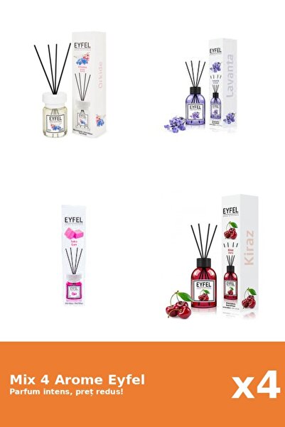 Eyfel Set 4 Mix Eyfel: 1x Bubble Gum, 1x Cirese, 1x Lavanda, 1x Orhidee