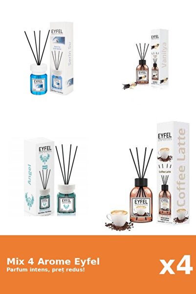 Eyfel Set 4 Mix Eyfel: 1x Angel, 1x Cafea, 1x Cool Water, 1x Vanilie