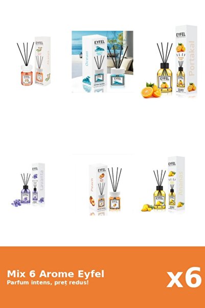 Eyfel Set 6 Mix Eyfel: 1x Acacia, 1x Ananas, 1x Lavanda, 1x Ocean, 1x Piersic...
