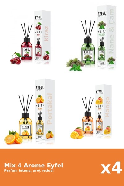 Eyfel Set 4 Mix Eyfel: 1x Cirese, 1x Mango, 1x Pin Si Menta, 1x Portocala