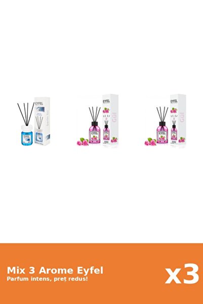 Eyfel Set 3 Mix Eyfel: 1x Cool Water, 2x Trandafir