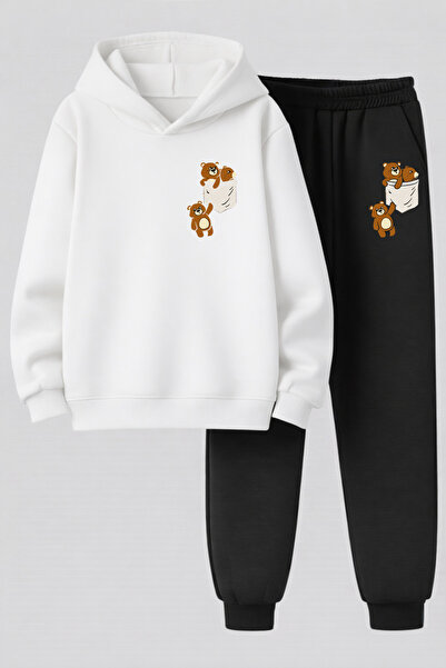 MAGORS Bear Printed 3-Yarn Quality Sweatshirt and Sweatpants Children's Top-B...