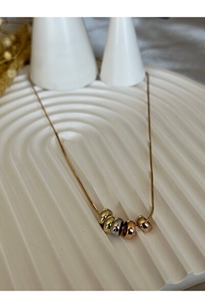 Bade Jewelry Xuping Rose Gold İnce Ezme Zincir Ucu Yuvarlak Halkalı Basic Kar...