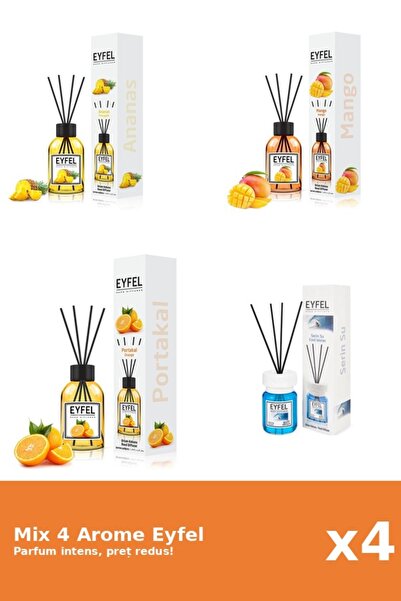 Eyfel Set 4 Mix Eyfel: 1x Ananas, 1x Cool Water, 1x Mango, 1x Portocala