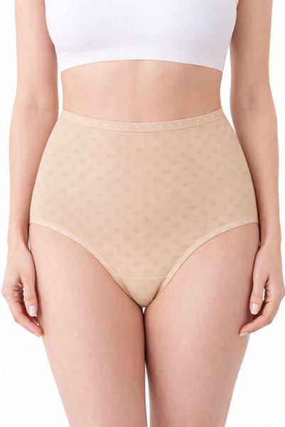 Donaluxe Women's Underwear, Women's 100% Cotton High-Waist Heart Nude Underwear