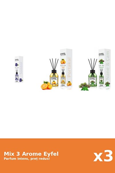 Eyfel Set 3 Mix Eyfel: 1x Pin Si Menta, 1x Portocala, 1x Zambile