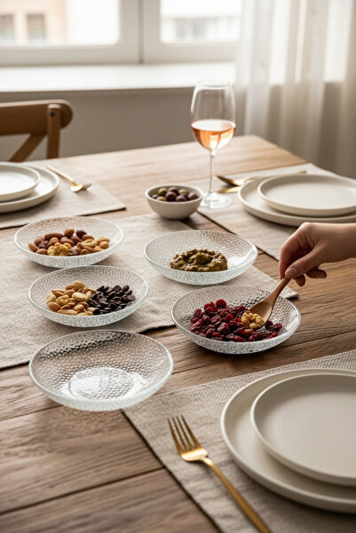 Bereketli Store 6’lı Sunum Tabağı 14 cm – Yuvarlak Sunum Tabağı Seti, Sofra v...