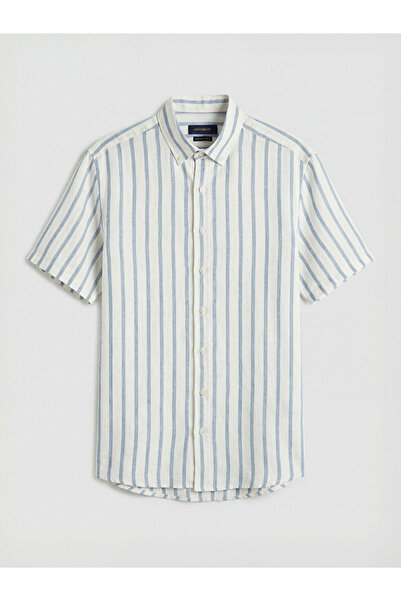 LC Waikiki Ανδρικό ριγέ πουκάμισο σε κανονική εφαρμογή από το κατάστημα GiyÇı...