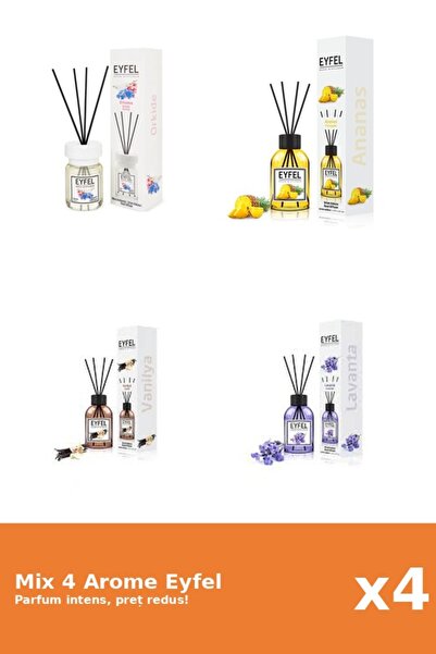 Eyfel Set 4 Mix Eyfel: 1x Ananas, 1x Lavanda, 1x Orhidee, 1x Vanilie