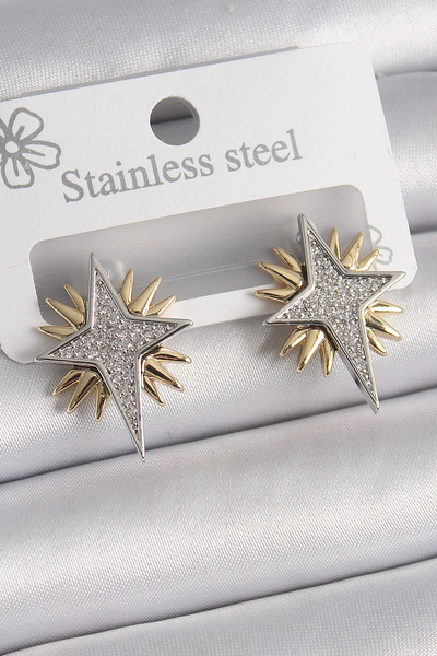 online kapsulavm avm alışveriş Brass Gold Silver Color Zircon Stone Pole Star...
