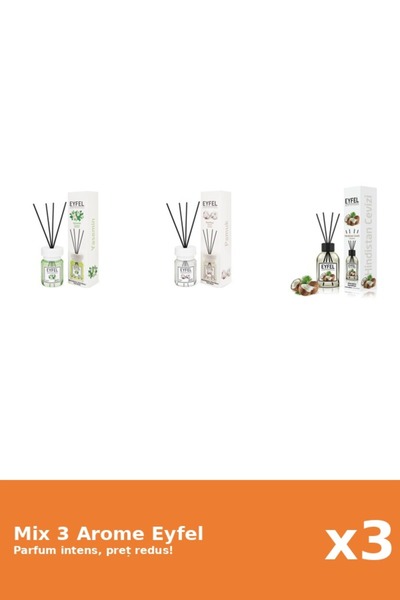 Eyfel Set 3 Mix Eyfel: 1x Bumbac, 1x Iasomie, 1x Nuca De Cocos