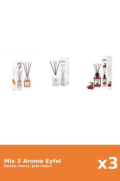 Eyfel Set 3 Mix Eyfel: 1x Bumbac, 1x Cirese, 1x Piersica