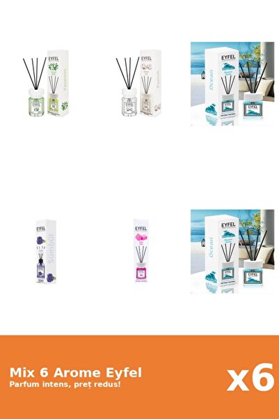 Eyfel Set 6 Mix Eyfel: 1x Bubble Gum, 1x Bumbac, 1x Iasomie, 2x Ocean, 1x Zam...