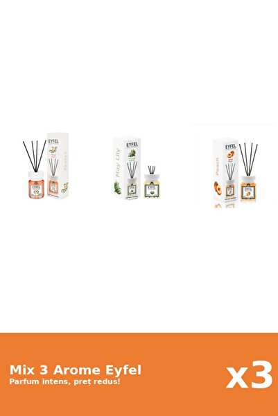 Eyfel Set 3 Mix Eyfel: 1x Acacia, 1x Lacramioare, 1x Piersica