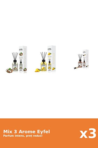 Eyfel Set 3 Mix Eyfel: 1x Ananas, 1x Nuca De Cocos, 1x Vanilie