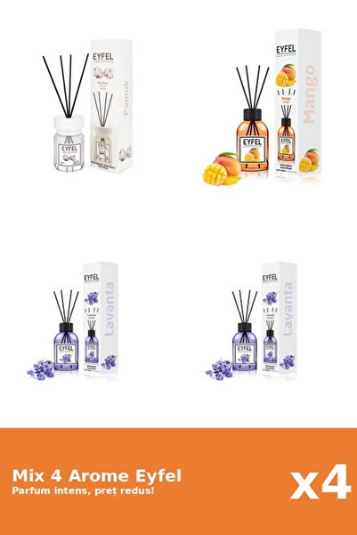 Eyfel Set 4 Mix Eyfel: 1x Bumbac, 2x Lavanda, 1x Mango