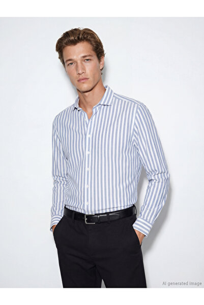 LC Waikiki Regular Fit Striped Linen Blended Men's Shirt