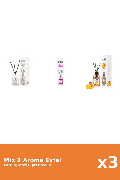 Eyfel Set 3 Mix Eyfel: 1x Bubble Gum, 1x Bumbac, 1x Mango