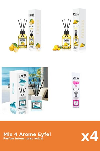 Eyfel Set 4 Mix Eyfel: 1x Ananas, 1x Bubble Gum, 1x Lamaie, 1x Ocean