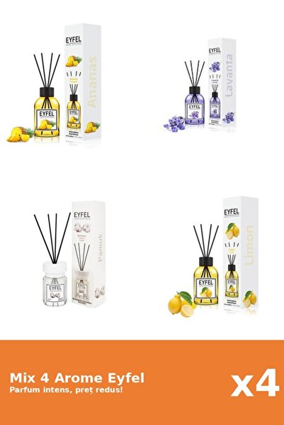 Eyfel Set 4 Mix Eyfel: 1x Ananas, 1x Bumbac, 1x Lamaie, 1x Lavanda