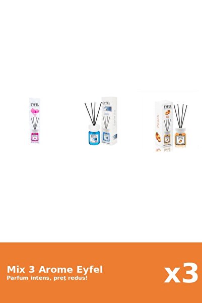 Eyfel Set 3 Mix Eyfel: 1x Bubble Gum, 1x Cool Water, 1x Piersica