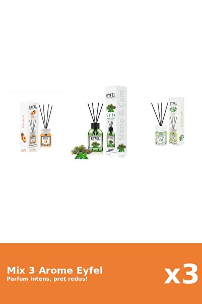 Eyfel Set 3 Mix Eyfel: 1x Iasomie, 1x Piersica, 1x Pin Si Menta