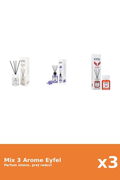 Eyfel Set 3 Mix Eyfel: 1x Bumbac, 1x Lavanda, 1x Red Dragon