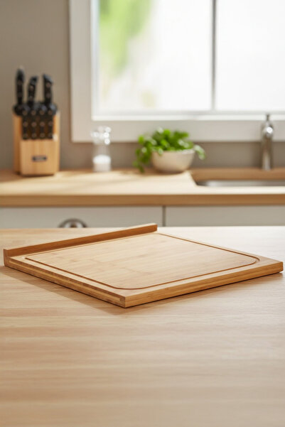 Vadi Bamboo Natural Wooden Cutting Board Juice Collection Channel Cutting Boa...