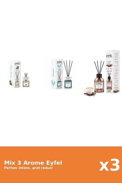 Eyfel Set 3 Mix Eyfel: 1x Angel, 1x Cafea, 1x Lacramioare