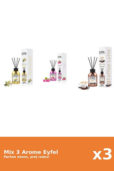 Eyfel Set 3 Mix Eyfel: 1x Cafea, 1x Mana Maicii Domnului, 1x Trandafir