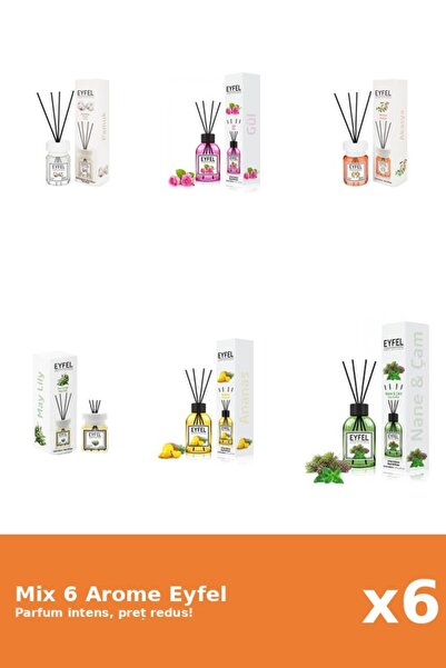 Eyfel Set 6 Mix Eyfel: 1x Acacia, 1x Ananas, 1x Bumbac, 1x Lacramioare, 1x Pi...