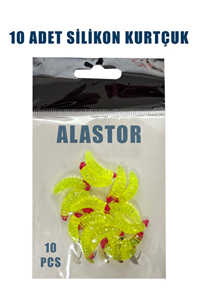 ALASTOR 10 Adet Silikon Kurtçuk Balık Yemi Suni Balık Yemi Kurt Balık Yemi