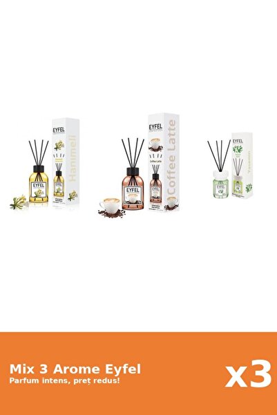 Eyfel Set 3 Mix Eyfel: 1x Cafea, 1x Iasomie, 1x Mana Maicii Domnului