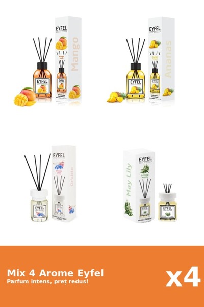 Eyfel Set 4 Mix Eyfel: 1x Ananas, 1x Lacramioare, 1x Mango, 1x Orhidee