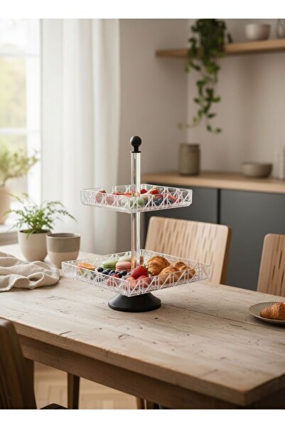 Casco Two-tier square serving stand