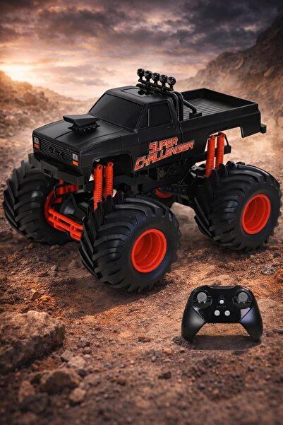 hak-iş oyuncak 1:16 R/C Giantfoot Super Challenger with Remote Control – Blac...