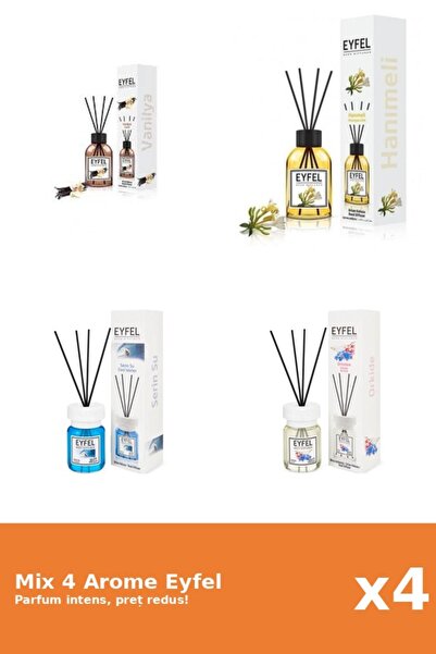 Eyfel Set 4 Mix Eyfel: 1x Cool Water, 1x Mana Maicii Domnului, 1x Orhidee, 1x...