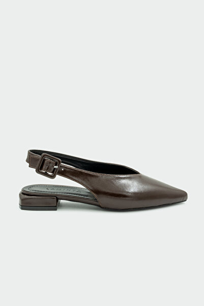 LAMİNTA Onic Acı Brown detaliu la cataramă pentru femei, simplu balerini