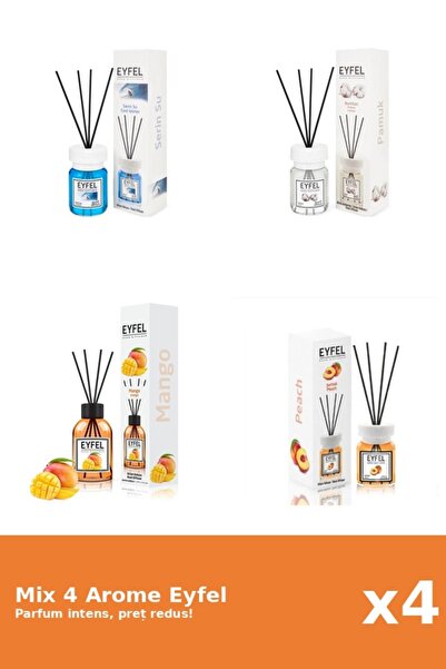 Eyfel Set 4 Mix Eyfel: 1x Bumbac, 1x Cool Water, 1x Mango, 1x Piersica