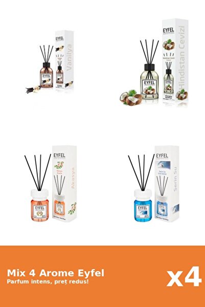 Eyfel Set 4 Mix Eyfel: 1x Acacia, 1x Cool Water, 1x Coconut, 1x Vanilla