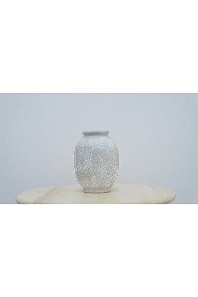 Generic ROUGH OVAL SHAPED CERAMIC VASE IN GREY