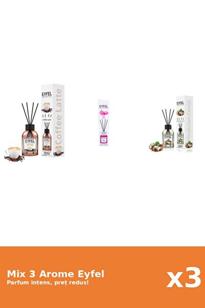 Eyfel Set 3 Mix Eyfel: 1x Bubble Gum, 1x Cafea, 1x Nuca De Cocos