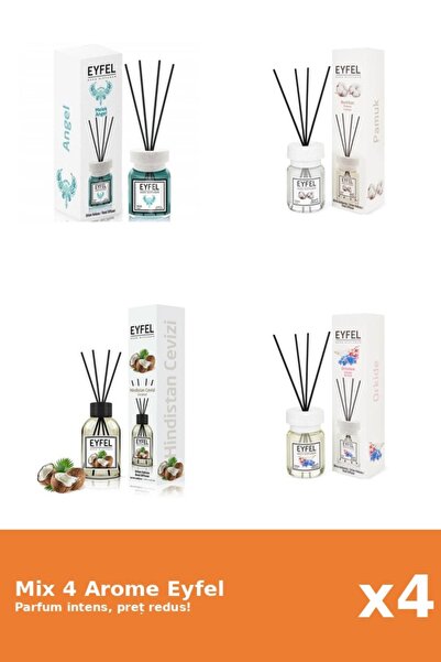 Eyfel Set 4 Mix Eyfel: 1x Angel, 1x Bumbac, 1x Nuca De Cocos, 1x Orhidee